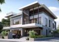 Modern Exterior And Interior Design Home Designs Background, 3d ...